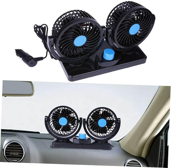 Portable Car Fan 🚗❄️ | 360° Rotatable Electric Cooling Fan with Adhesive Base & Low Noise